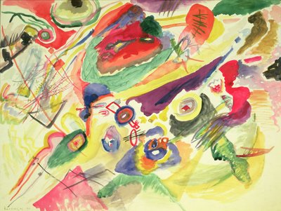 Aquarelle avec une tache rouge - Wassily Kandinsky